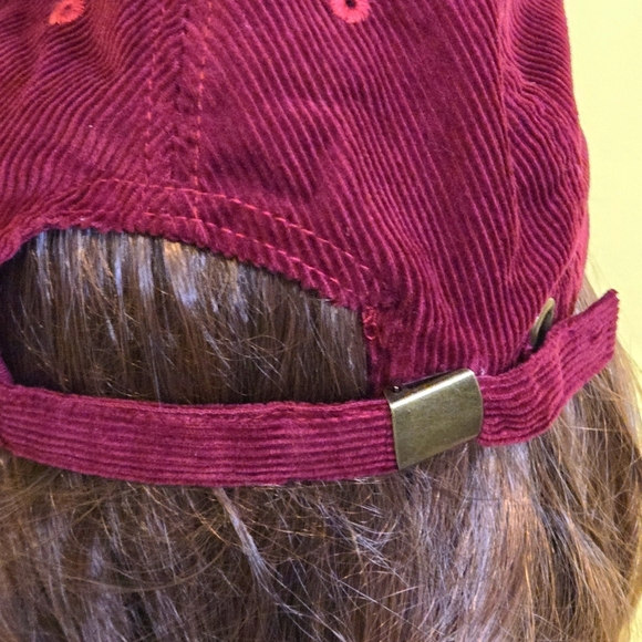 Simply Southern Burgundy Corduroy YEEHAW Baseball Cap Sparkle Lettering - Picture 4 of 12